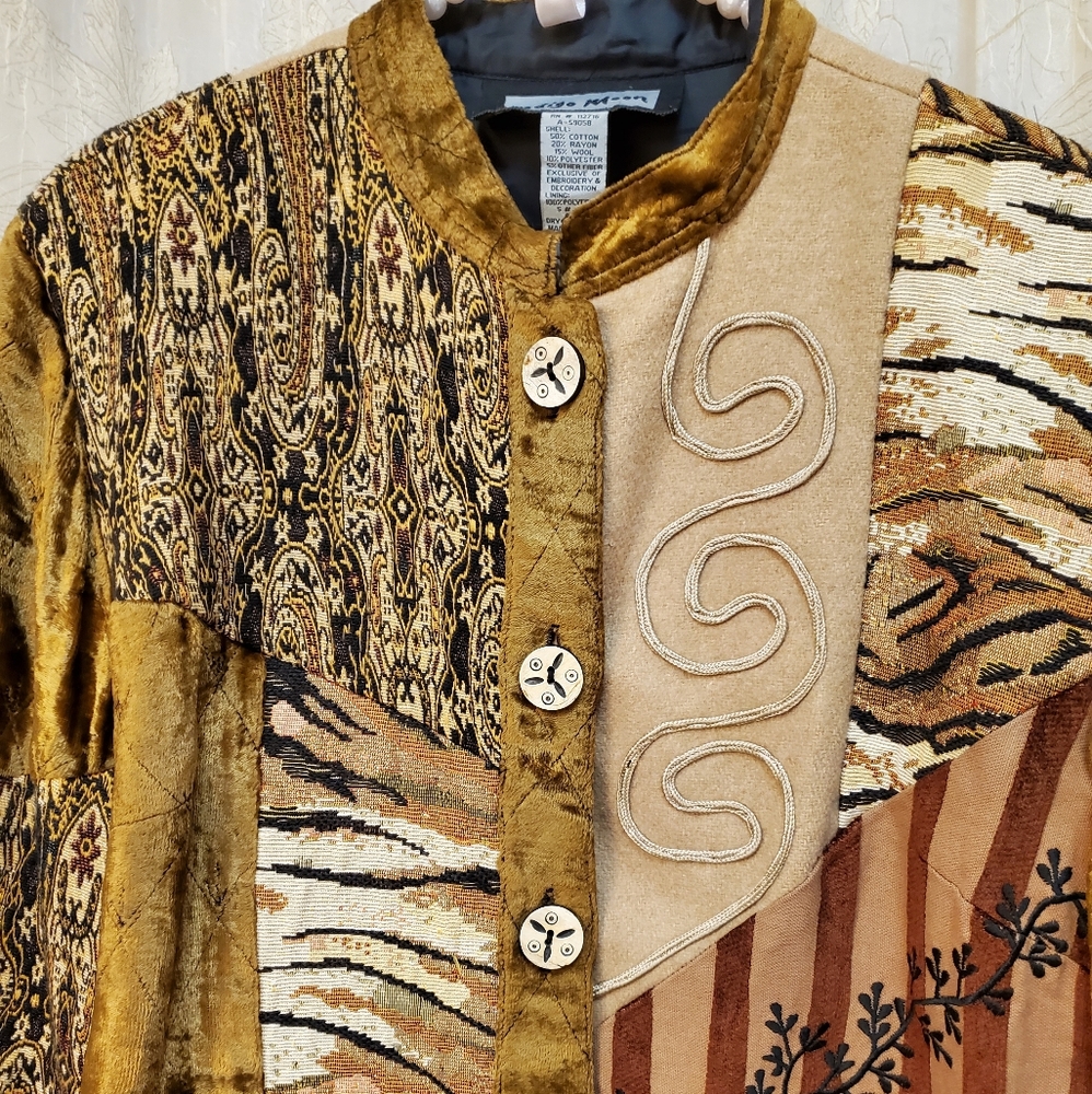 Indigo Moon Quilted Patchwork Jacket - image 4